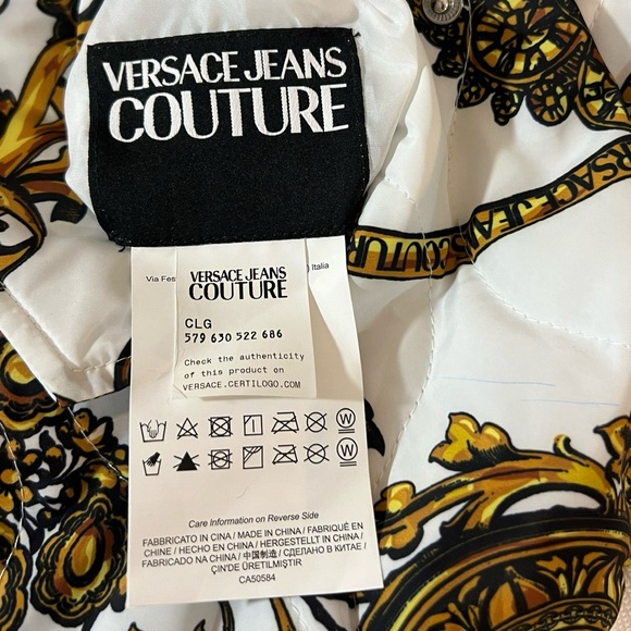 Versace Baroque Reversible Bomber Jacket in Gold and White size L $350 - Picture 8 of 8